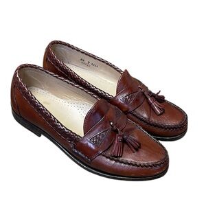 Allen Edmonds Maxfield Tassel Loafers Men's 8.5 D Brown Leather Slip On Shoes
